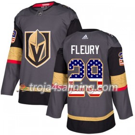 Vegas Golden Knights tröja Marc-Andre Fleury 29 Adidas 2017-2018 Grau USA Flag Fashion Authentic - NHL Tröjor Herr